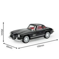 1/32 mastelio Benz 300SL klasikinio automobilio lydinio automobilis diecast modelis garsas ir šviesa žaislinis automobilis centrinio valdymo papuošalai vaikiškas žaislas dovana juoda