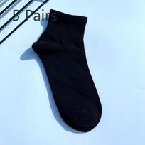 5 Pairs of Tide Solid Colour Black and White Men's and Women's Medium Short Socks Hip Hop Basketball College Style Cotton Socks 5 pairs juoda