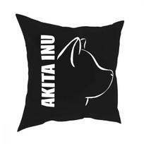 Akita Inu Outline Profile Square Pillow Case Cushions for Sofa Dog Lover Cute Animal Awesome Cushion Covers 30x30cm juoda