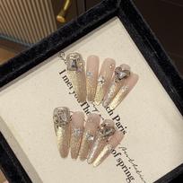 Pure Handmade Nude Golden Flash Cat Eye Champagne Peach Heart Boutique K9 Peach Heart Water XS
