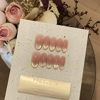 Handmade Daily Versatile Nude Powder Gradient Gold Cat Eyes Flashing Star-removable Wearable Armor XS