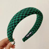 PROLY New Fashion Women Headband Classic Houndstooth Turban Adult Soft Solid Color Turban Girls Party Travel Hair Accessories