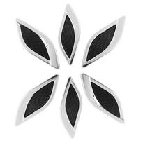 6pcs Shark Gill 3d Car Stickers Side False Baffles Metal Chrome Fine Finish Modified Car Style Popular Stickers