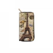 Eiffel Tower Long Zipper Wallet Clutch Wallet