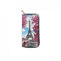 Eiffel Tower Long Zipper Wallet Clutch Wallet