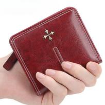 Vintage Fashion Oil Wax Leather Large Capacity Women's Long Wallets Clutch Multi-card Position Foldable Zipper Agraffe