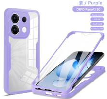 For OPPO Reno13 5G 360 Phone Case Full Coverage Protection Screen Protector Camera Lens Bumper Shell Funda 360 protective case&Oppo Reno13 violetinė