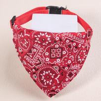 Reguliuojamas naminių gyvūnų šuniuko katės šalikas bandana apykaklė kaklo šalikas mažiems šunims kačiukui seilių rankšluostis PU apykaklė su trikampiu bintu 8.6-17.3inch raudona