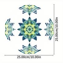 Vibrant Teal Blue 10 Inch Mandala Flower Wind Spinner Metal Hanging Decor for Garden Balcony All Seasons 360 Degree Hook Outdoor Decor 01A