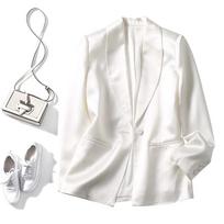 Women's Short Heavyweight Triacetate Blazer - 2025 Korean Style, Casual Spring/Autumn Suit S juoda