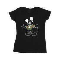Disney Womens/Ladies Mickey Mouse Xmas Jumper Cotton T-Shirt S juoda