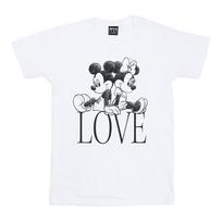 Disney Womens/Ladies Mickey And Minnie Mouse Love Cotton Boyfriend T-Shirt XXL balta