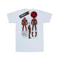 Marvel Mens Deadpool Action Figure Plans T-Shirt S balta
