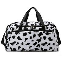 Cow Print Large Capacity Duffel Bag for Short Trips - Carry-on, Gym, and Backpack Option