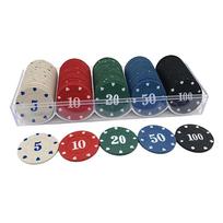 100Pcs Counting Game Chips Plastic Poker Chips Markers with Box for Math Practice Poker Chips Game oranžinė