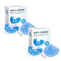 Anti Snore Mouth Guard 2-Pack, Adjustable Dental Night Guard for Teeth Grinding & Snoring Relief, BPA-Free PC+EVA Material mėlyna