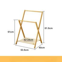 Bamboo Clothing Rack Double Hanging Rods Storage Shelf Small Dress up Wardrobe Organizer Open Closet for Costumes