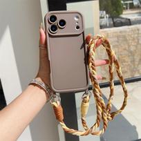 Crossbody Cord Rope Lanyard Necklace Case For iPhone 17 16 14 11 12 13 15 Pro Max Plus Air XS XR Shockproof Soft Silicone Cover iPhone 13 Pro