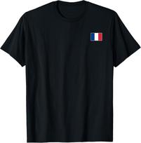 France T Shirt Women Men Kids Left Chest French Flag T-Shirt S įvairiaspalvis