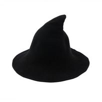 Knitted Witch Hat Fisherman Bucket Hat Soft Fabric Pointed Top Design Wide Brim Casual Outdoor Headwear for Seasonal Use juoda