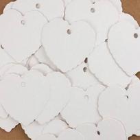 50pcs Valentine's Day Card Label Blank Suitcase Labels Heart Greeting Cards Kraft Paper Wedding White