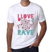 Men’s Graphic T-Shirt Music Fest I Love Rave White XS balta