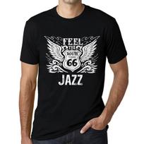 Vyriški vintažiniai marškinėliai Grafiški marškinėliai Feel The Jazz Deep Black White Text XS juoda