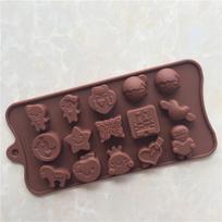 Silikoninės formos 15 Cavity „pasidaryk pats“ šokolado saldainių formelės „Personailty FDA Safe Bkaing Decorations“ įrankiai Chocolate color black