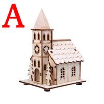 Festivalis Led Light Wood House Kalėdų eglutės dekoracijos namų dekoravimui Medinis namas „pasidaryk pats“ dovanų langų dekoravimas A