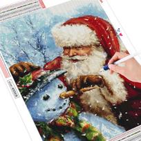Full Square Round Diamond Painting Christmas Santa Claus Snowman Diamond Embroidery Winter Handmade Gift Craft Kit Full Round (20X30CM) gray