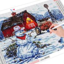 5D pilno gręžimo kvadratinis deimantinis siuvinėjimas Kalėdų sniego senelis Rankų darbo deimantų tapyba kraštovaizdžio namas rankų darbo dovana Full Square (20X30CM) brown