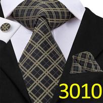 Hi-Tie Plaids & Checks kaklaraištis nosinaičių rankogalių sąsagų rinkinys „Tartan“ kaklaraištis verslo vakarėliui N-3010