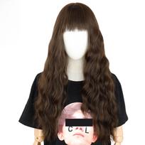LISI HAIR 24 colių ilgio tamsiai rudas perukas su Liu Haihai Wave peruku iš sintetinio pluošto perukas moterims ilgas perukas Natūralus perukas Cosplay / kasdienis / vakarėlių perukas black