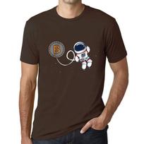 ULTRABASIC grafiniai vyriški Bitcoin To The Moon marškinėliai HODL BTC Tee Crypto Juokinga dovanos idėja XS šokoladinės rudos spalvos