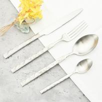 4 Pcs Vintage Knife Fork Coffee Spoon Cutlery Set 304 Stainless Steel Dinnerware Set Dinner Tableware Service For 1 Flatware Home Kitchen Silverware