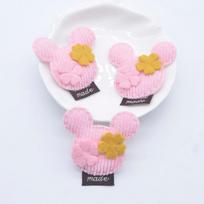 10Pcs 40*40mm Padded Cloth Mouse Flatback Scrapbooking Ornamnet Patches Accessories DIY Crafts Supplies rožinė