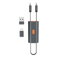 VAORLO OTG 4IN 1 CC kabelis su apšvietimu + USB keitiklis USB 2.0 PD greito įkrovimo palaikymas pelės kompiuterio klaviatūros adapteris pilka spalva