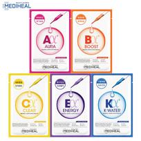 Mediheal Alpha veido kaukės EX rinkinys, (Skaidrus, Stiprinantis, Aura, Energija, K Vanduo), 23 g. x 5 vnt. / 10 vnt. - Korėjos odos priežiūra 23 g. x 5 pcs pink