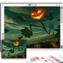 5D DIY Diamond Embroidery Halloween Pumpkin And Witch Castle Diamond Painting Mosaic Home Decoration Full Round 20X30CM
