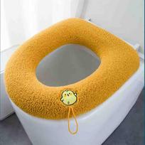 Household Toilet Seat Cushion Four Seasons Universal with Handle Toilet Cushion Winter Increase Toilet Cushion Thickened Toilet Cover gray