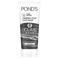 POND'S Pure Detox mineralinio molio aktyvuota anglis, 4x aliejų sugerianti, detoksikuojanti, molio kaukė akimirksniu švytėjimui be aliejaus, veido kaukė 90 g