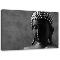 Canvas print, Character Buddy feng shui grey 60x40 juoda/balta
