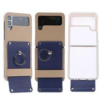 2022 Fashion Miss Ring Case For Samsung Galaxy Z Flip 4 5g Fold Business Leather Cover Anti -Knock Pc Cases For Flip3 Flip 3 Flip3 mėlyna