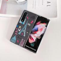 Romantic Iron Tower Old Castle Phone Case For Samsung Galaxy Z Fold 4 3 5g Clear Hard Pc Cover For Z Fold3 For Samsung Z Fold 3 gray
