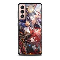 Glass Case For Samsung Galaxy S21 S20 Ultra S10 Plus Lite S20fe 5g S10e S9 S8 Bumper Shell Cover Funda Anime Genshin Impact Game For Samsung S20