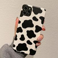 Tender Ins Blue Cow Pattern telefono dėklas Odinis Funda, skirtas iPhone 7 8 Plus 11 12 Mini 13 14 Pro Max Xsmax X Xr Cute Flower Capa For iphone 12 mini beige