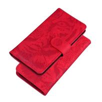 Tigro odinis telefono dėklas, skirtas iPhone X Xs Xr 11 12 Pro Max 6 6s 7 8 Plus Se 2020 2 Mini Minkšta TPU Piniginė Atverčiamas dangtelis Odos jausmas For iPhone 11 Pro raudona