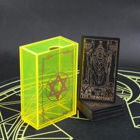 Hexagram citrinos geltonos akrilo dėžutės auksinės folijos taro rinkinys kortų stalo žaidimas Kortų žaidimas partijos kelių žaidėjų žaidimas