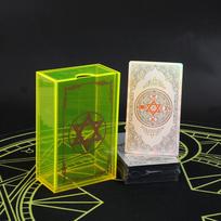 Hexagram citrinos geltonos akrilo dėžutės auksinės folijos taro rinkinys kortų stalo žaidimas Kortų žaidimas partijos kelių žaidėjų žaidimas