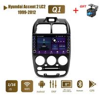Android Car Radio Multimedia Video Player Navigacijos GPS skirtas Hyundai Accent 2 LC2 1999-2012 Su mygtuko rankenėle Stereo Carplay 2+32GB 1+16GB